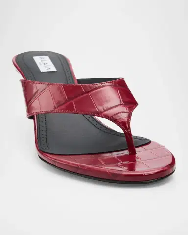 Alaïa 55mm Infradito Croc-Embossed Leather Thong Sandals | Thumbnail 3 Alaïa 55mm Infradito Croc-Embossed Leather Thong Sandals | Thumbnail 3