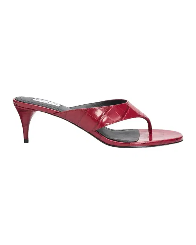 Alaïa 55mm Infradito Croc-Embossed Leather Thong Sandals