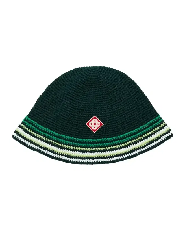 Casablanca Men's Striped Crochet Cotton Bucket Hat