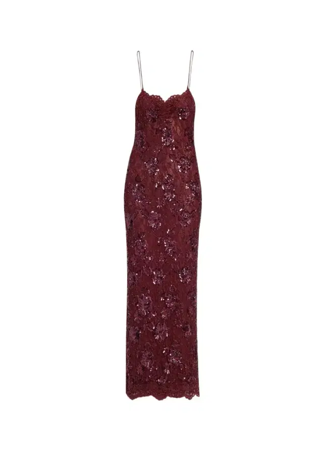 LoveShackFancy Ciona Embellished Floral Lace Maxi Dress