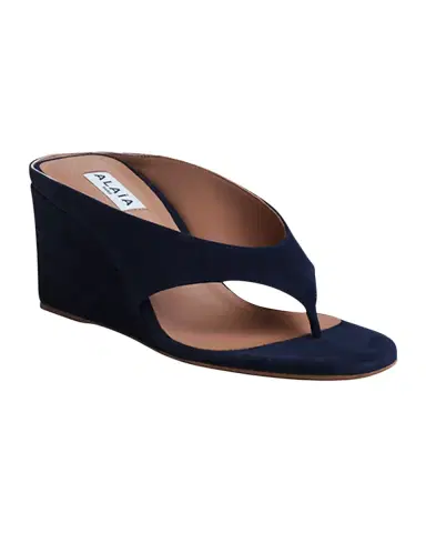 Alaïa Suede Wedge Thong Sandals | Thumbnail 2 Alaïa Suede Wedge Thong Sandals | Thumbnail 2