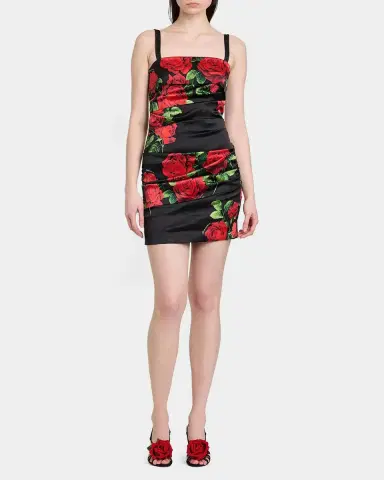 Dolce & Gabbana Floral Stretch-Silk Ruched Minidress | Thumbnail 2 Dolce & Gabbana Floral Stretch-Silk Ruched Minidress | Thumbnail 2