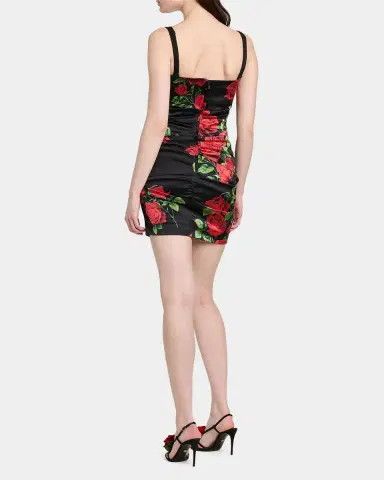 Dolce & Gabbana Floral Stretch-Silk Ruched Minidress | Thumbnail 4 Dolce & Gabbana Floral Stretch-Silk Ruched Minidress | Thumbnail 4
