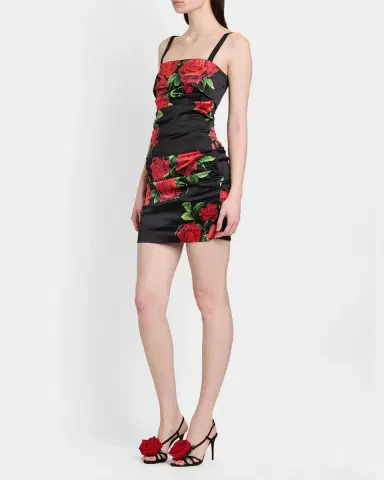Dolce & Gabbana Floral Stretch-Silk Ruched Minidress | Thumbnail 5 Dolce & Gabbana Floral Stretch-Silk Ruched Minidress | Thumbnail 5