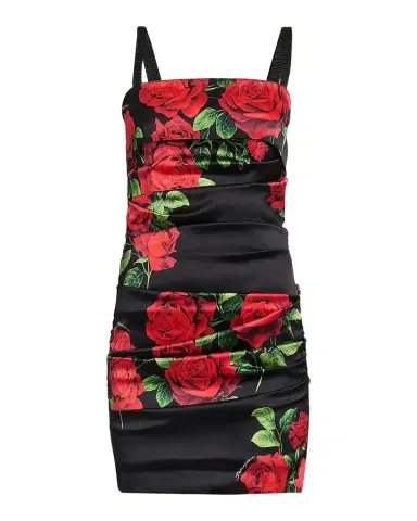 Dolce & Gabbana Floral Stretch-Silk Ruched Minidress | Thumbnail 1 Dolce & Gabbana Floral Stretch-Silk Ruched Minidress | Thumbnail 1
