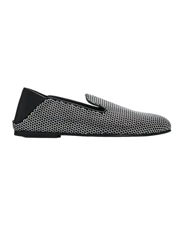 Giuseppe Zanotti Men's Suede Crystal-Embellished Loafers