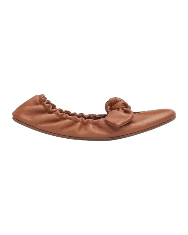 Zimmermann Carousel Leather Bow Ballerina Flats