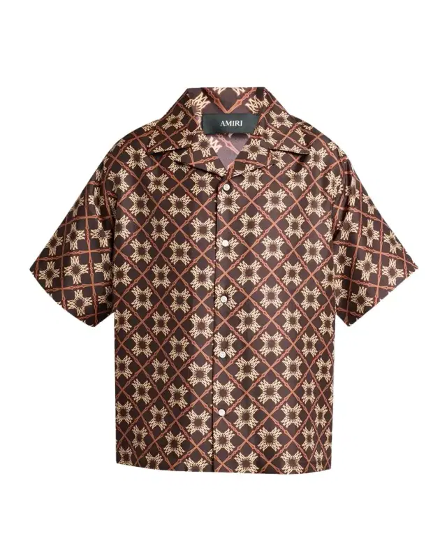 AMIRI Men's Silk MA Quad Camp Shirt