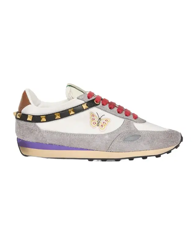 Valentino Garavani Embroidered Rockstud Low-Top Sneakers