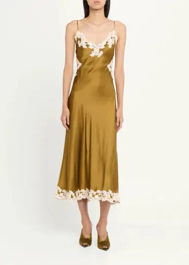 Ronny Kobo Men's Lalita Stretch-Silk A-Line Midi Dress | Thumbnail 2