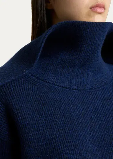 Givenchy High-Neck Slashed Wool-Cashmere Asymmetric Mini Sweater Dress | Thumbnail 5 Givenchy High-Neck Slashed Wool-Cashmere Asymmetric Mini Sweater Dress | Thumbnail 5