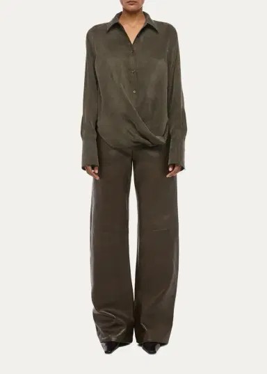 Helmut Lang High-Low Hem Draped Shirt | Thumbnail 2