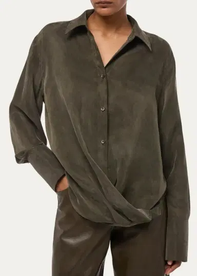Helmut Lang High-Low Hem Draped Shirt | Thumbnail 5