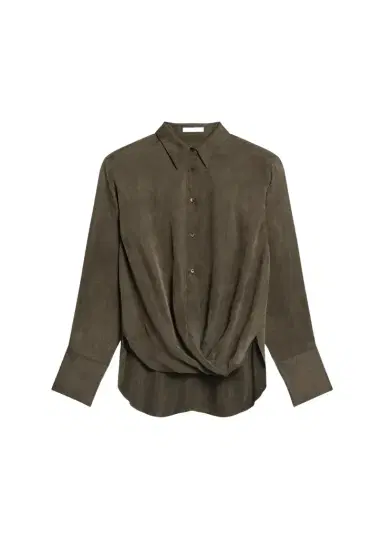 Helmut Lang High-Low Hem Draped Shirt | Thumbnail 1