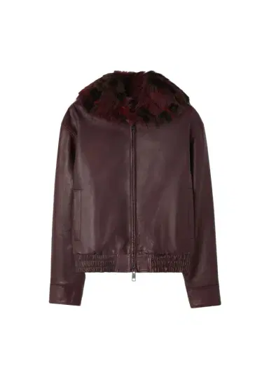 Burberry Men's Latchford Shearling-Collar Leather Jacket | Thumbnail 1 Burberry Men's Latchford Shearling-Collar Leather Jacket | Thumbnail 1