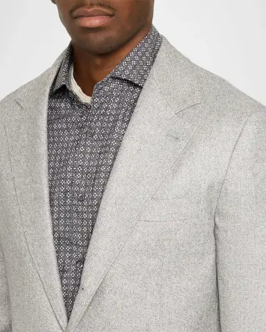 Brunello Cucinelli Overplaid Silk-Cashmere Sport Coat | Thumbnail 5