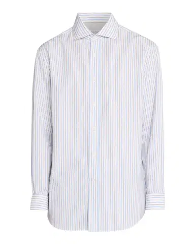 Brunello Cucinelli Men's Cotton Variegated Stripe Button-Down Shirt | Thumbnail 1