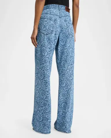 Dries Van Noten Peyton Laser-Print Denim Wide-Leg Jeans | Thumbnail 3