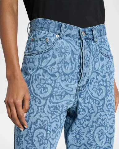 Dries Van Noten Peyton Laser-Print Denim Wide-Leg Jeans | Thumbnail 5