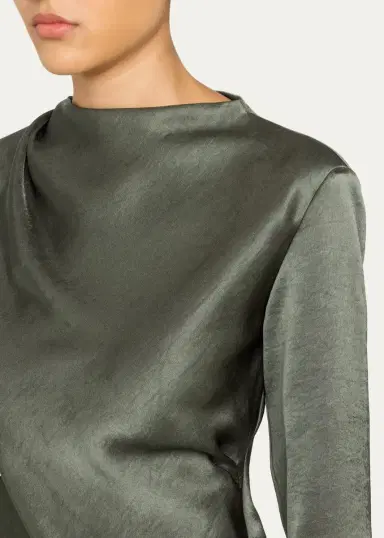 Vince Draped Cowl-Neck Blouse | Thumbnail 5