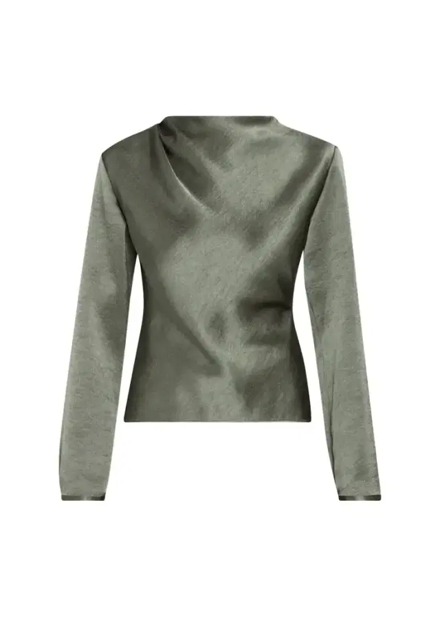 Vince Draped Cowl-Neck Blouse