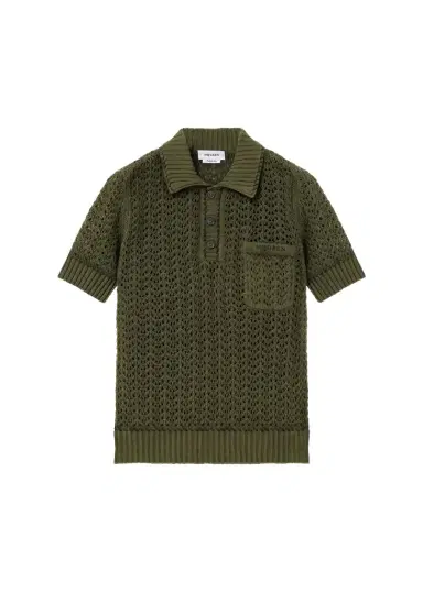 Alexander McQueen Men's Cotton Crochet Pocket Polo Shirt | Thumbnail 1