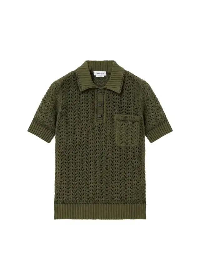 Alexander McQueen Men's Cotton Crochet Pocket Polo Shirt