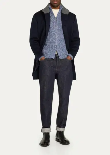 Cesare Attolini Men's Mouline Cashmere Cardigan | Thumbnail 2 Cesare Attolini Men's Mouline Cashmere Cardigan | Thumbnail 2