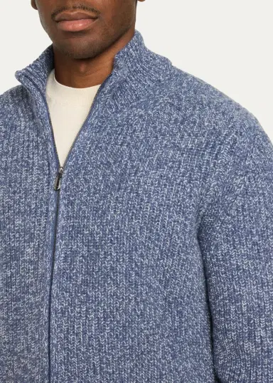 Cesare Attolini Men's Mouline Cashmere Cardigan | Thumbnail 5 Cesare Attolini Men's Mouline Cashmere Cardigan | Thumbnail 5