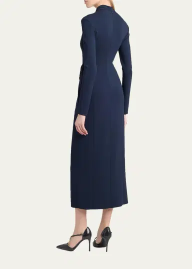 Giorgio Armani Twisted Keyhole Long-Sleeve Midi Dress | Thumbnail 3 Giorgio Armani Twisted Keyhole Long-Sleeve Midi Dress | Thumbnail 3