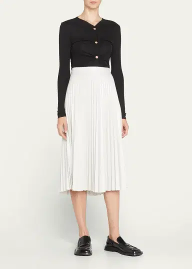 Proenza Schouler White Label Pleated Vegan Leather Midi Skirt | Thumbnail 2