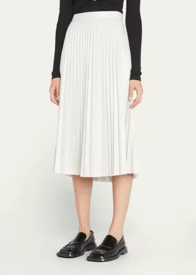 Proenza Schouler White Label Pleated Vegan Leather Midi Skirt | Thumbnail 4