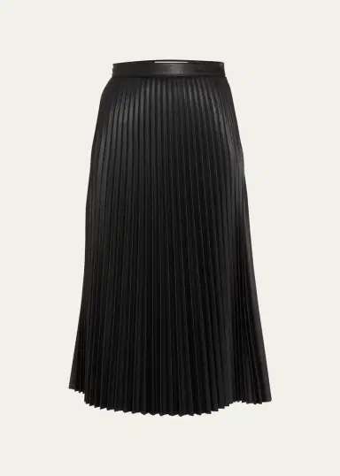 Proenza Schouler White Label Pleated Vegan Leather Midi Skirt | Thumbnail 6