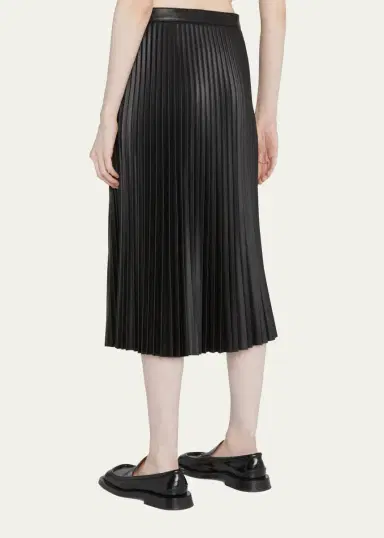 Proenza Schouler White Label Pleated Vegan Leather Midi Skirt | Thumbnail 8