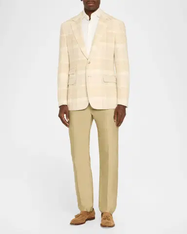 Ralph Lauren Kent Plaid Silk-Linen-Cashmere Single-Breasted Sport Coat | Thumbnail 2 Ralph Lauren Kent Plaid Silk-Linen-Cashmere Single-Breasted Sport Coat | Thumbnail 2