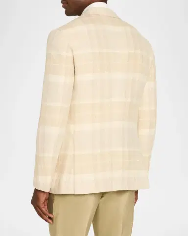 Ralph Lauren Kent Plaid Silk-Linen-Cashmere Single-Breasted Sport Coat | Thumbnail 3 Ralph Lauren Kent Plaid Silk-Linen-Cashmere Single-Breasted Sport Coat | Thumbnail 3