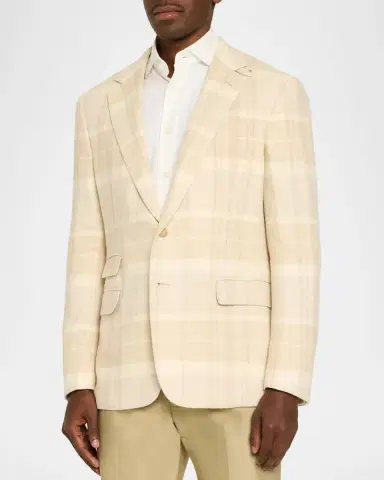 Ralph Lauren Kent Plaid Silk-Linen-Cashmere Single-Breasted Sport Coat | Thumbnail 4 Ralph Lauren Kent Plaid Silk-Linen-Cashmere Single-Breasted Sport Coat | Thumbnail 4