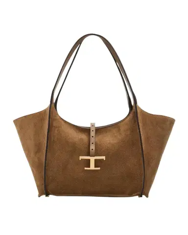 Tod's T Timeless Suede Shopping Tote Bag | Thumbnail 1 Tod's T Timeless Suede Shopping Tote Bag | Thumbnail 1