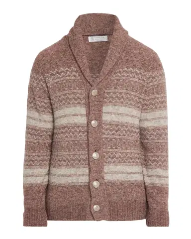Brunello Cucinelli Men's Fair Isle-Inspired Alpaca-Blend Cardigan | Thumbnail 1