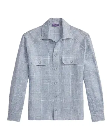Ralph Lauren Purple Label Windowpane Glen Plaid Linen Sport Shirt | Thumbnail 1 Ralph Lauren Purple Label Windowpane Glen Plaid Linen Sport Shirt | Thumbnail 1