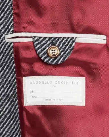 Brunello Cucinelli Men's Cashmere and Silk Diagonal Stripe Sport Coat | Thumbnail 6