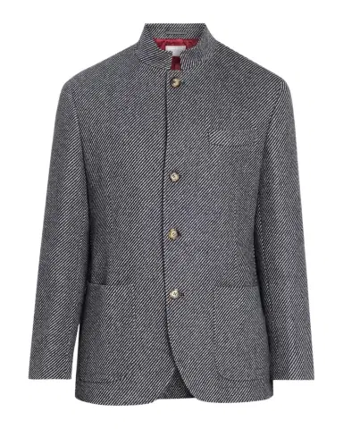 Brunello Cucinelli Men's Cashmere and Silk Diagonal Stripe Sport Coat | Thumbnail 1