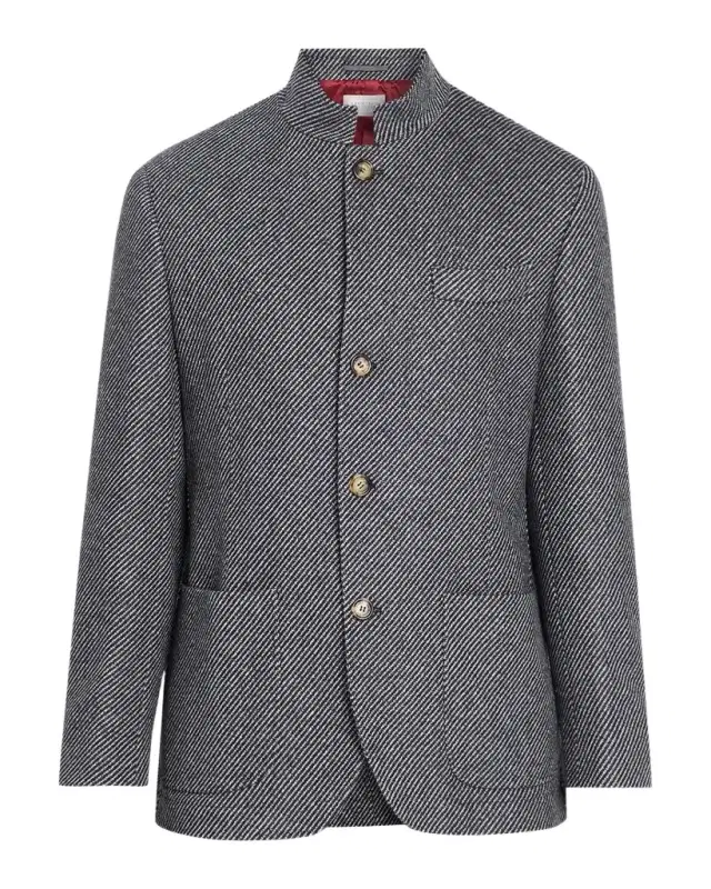 Brunello Cucinelli Men's Cashmere and Silk Diagonal Stripe Sport Coat