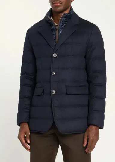 HERNO Men's Cashmere-Blend Quilted Blazer Jacket | Thumbnail 4