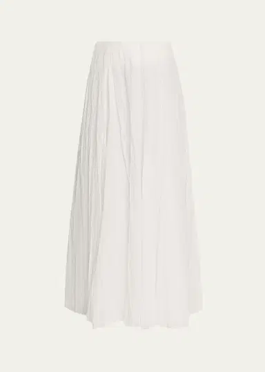 Vince Crinkled Plissé Cotton-Blend Maxi Skirt | Thumbnail 6