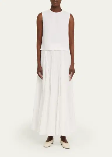 Vince Crinkled Plissé Cotton-Blend Maxi Skirt | Thumbnail 7