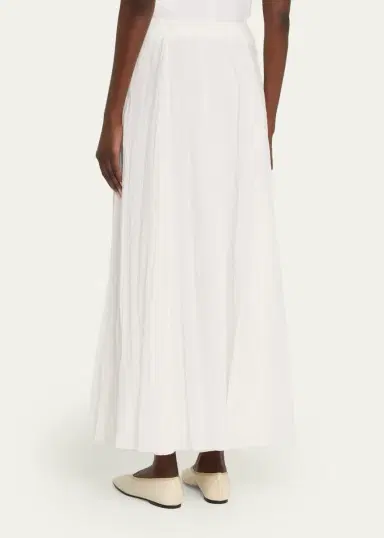 Vince Crinkled Plissé Cotton-Blend Maxi Skirt | Thumbnail 8