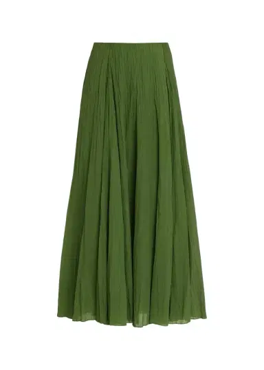 Vince Crinkled Plissé Cotton-Blend Maxi Skirt | Thumbnail 1