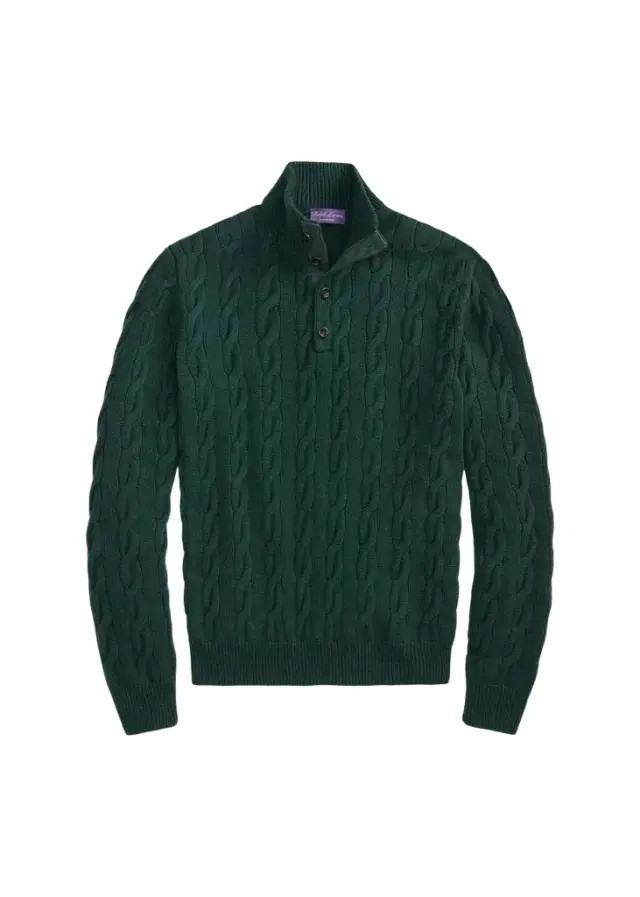 Ralph Lauren Purple Label Men's Cable-Knit Cashmere Mock Neck Sweater