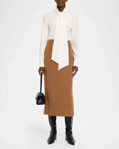 Lafayette 148 New York Cashmere-Blend Midi Pencil Skirt | Thumbnail 2